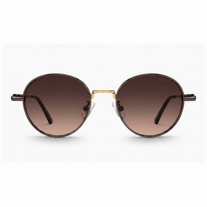 EVORA Eclipse – Chocolate Brown Round Premium Sunglasses