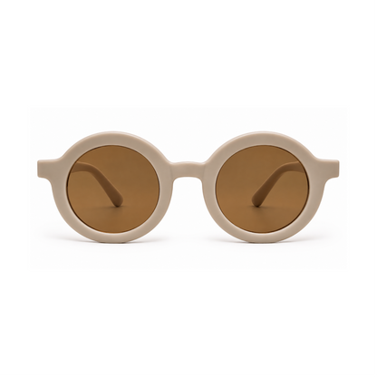 EVORA Kids Round Sunglasses – Beige | Ages 3–7 Years