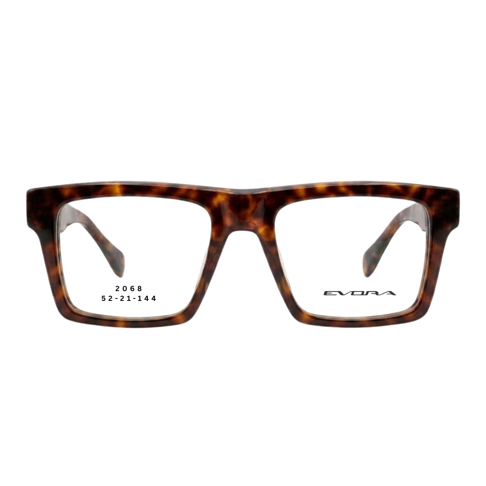 EVORA 2068 tortoise rectangular full rim eyeglasses 52-21-144