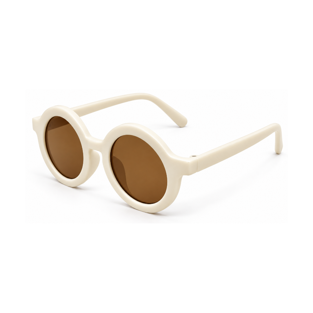 EVORA Kids Round Sunglasses – Taupe | Ages 3–7 Years