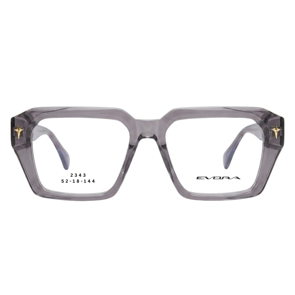 EVORA 2343 Crystal Smoke Rectangular Eyeglasses