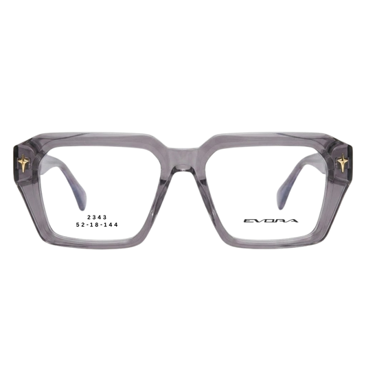 EVORA 2343 Crystal Smoke Rectangular Eyeglasses