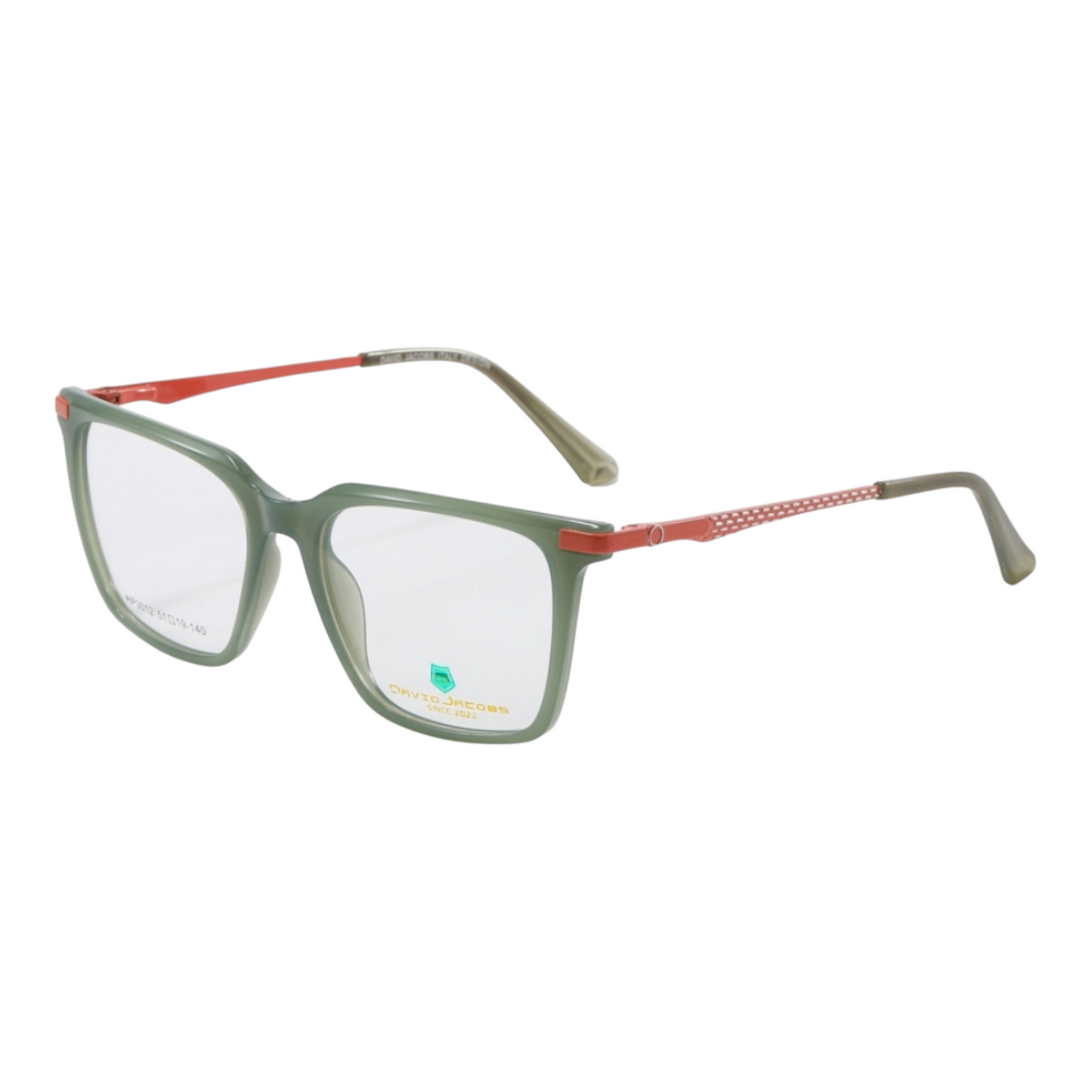EVORA X David Jacobs HP3012 | Square Eyeglasses – Stylish Italian Design | 15+ Color Options | Unisex TR90 Frame (51-19-140) - EVORA