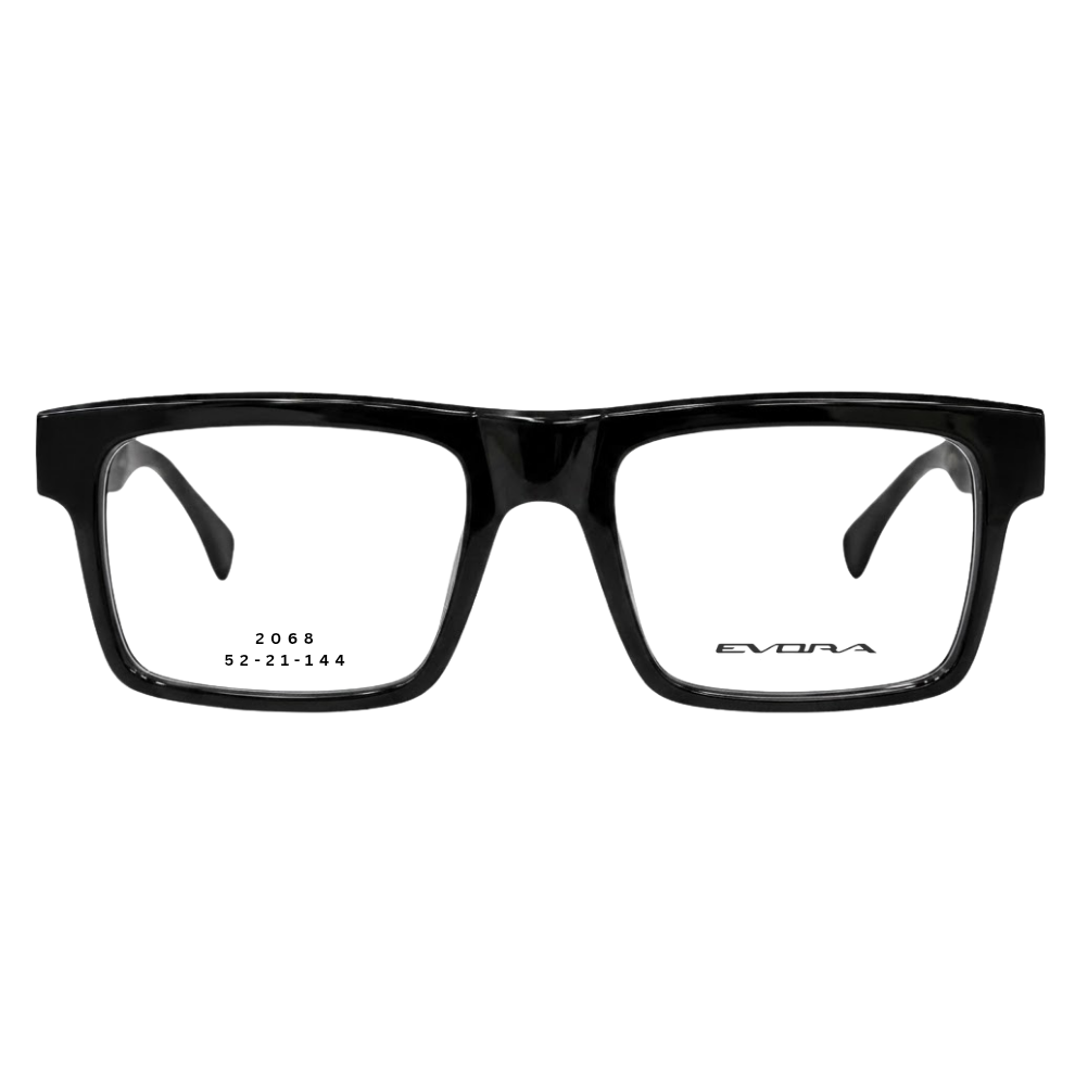 EVORA 2068 black rectangular full rim eyeglasses 52-21-144