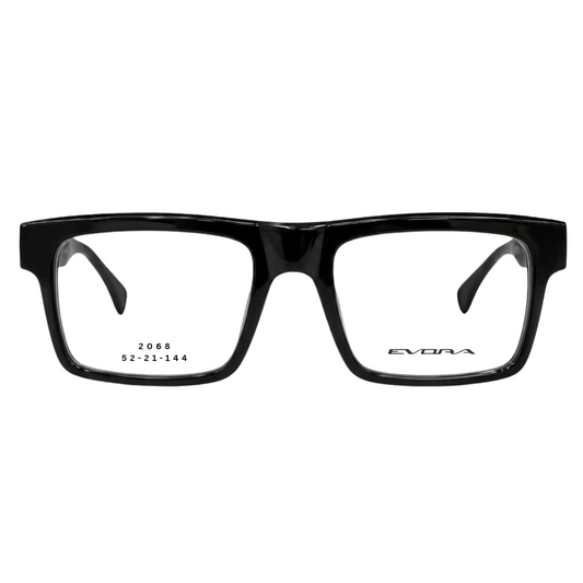 EVORA 2068 black rectangular full rim eyeglasses 52-21-144