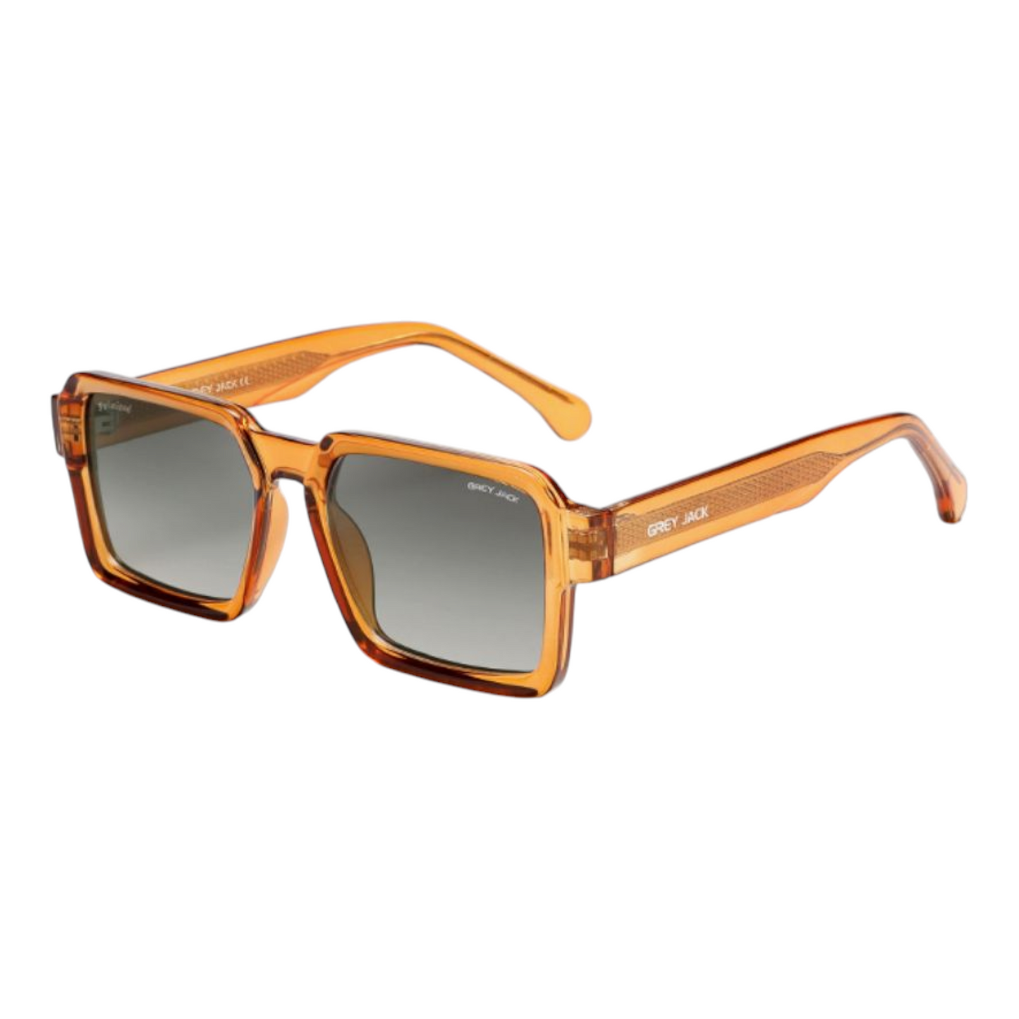 Grey Jack GJ6605 Transparent Orange Polarized Sunglasses – D-Grey Lens Stylish Unisex Frame