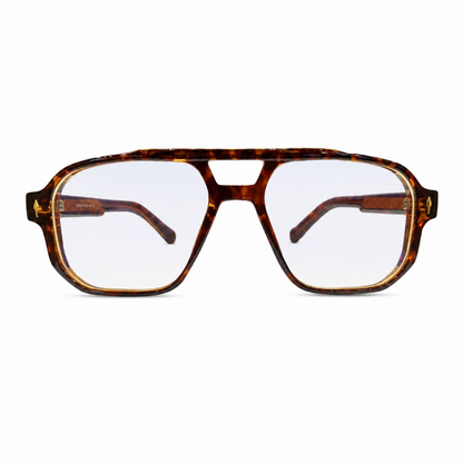 EVORA L7008 Amber Havana Premium Acetate Navigator Eyewear Frame | Classic Tortoise | Size 55-19-149
