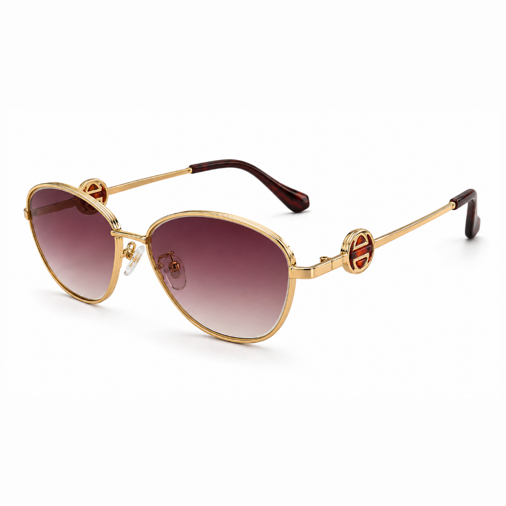 EVORA AURELIA S2 Gold Rose Gradient Premium Metal Sunglasses