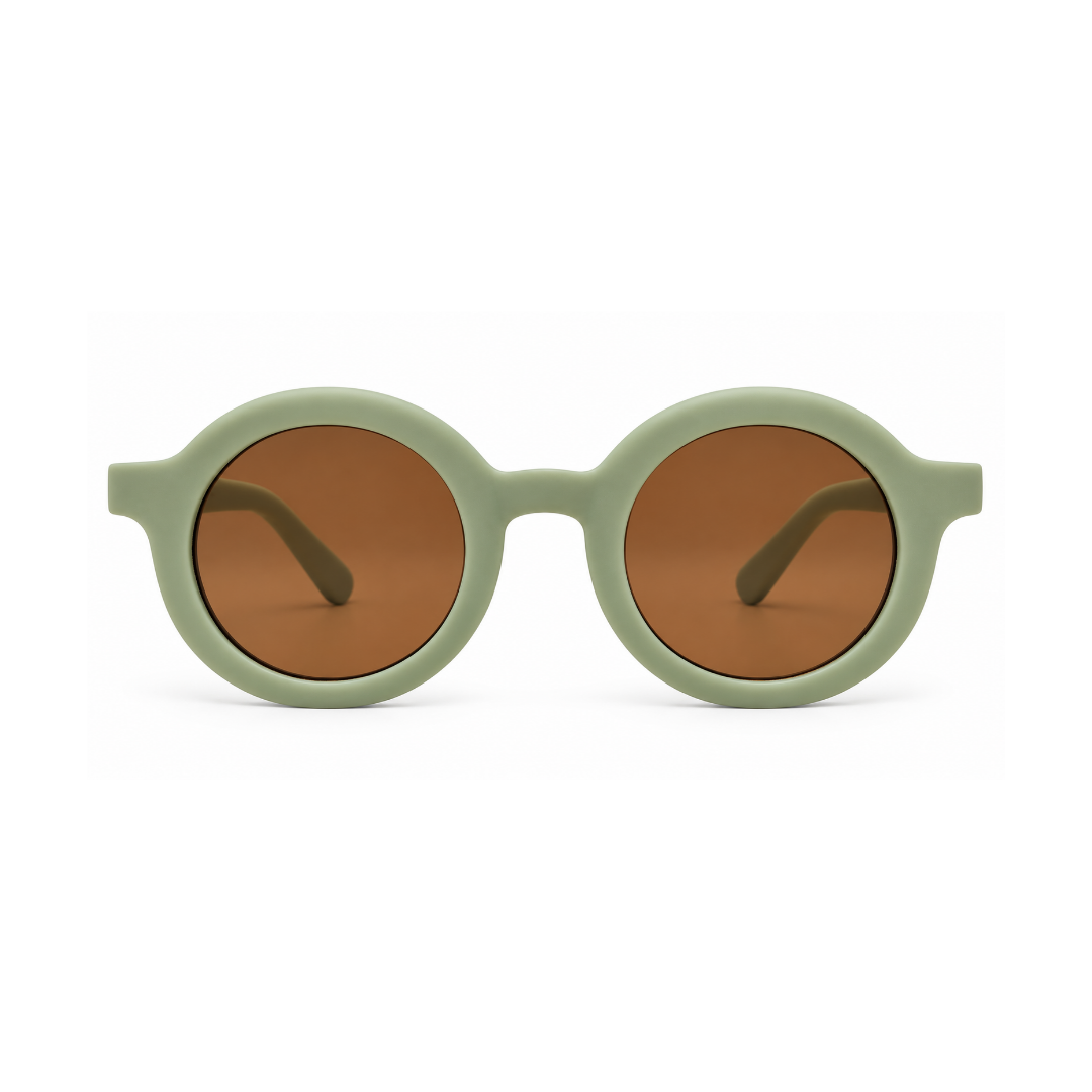 EVORA Kids Round Sunglasses – Sage Green | Ages 3–7 Years
