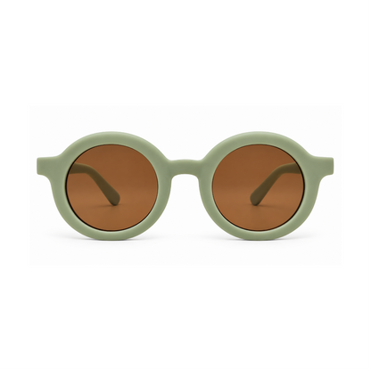 EVORA Kids Round Sunglasses – Sage Green | Ages 3–7 Years