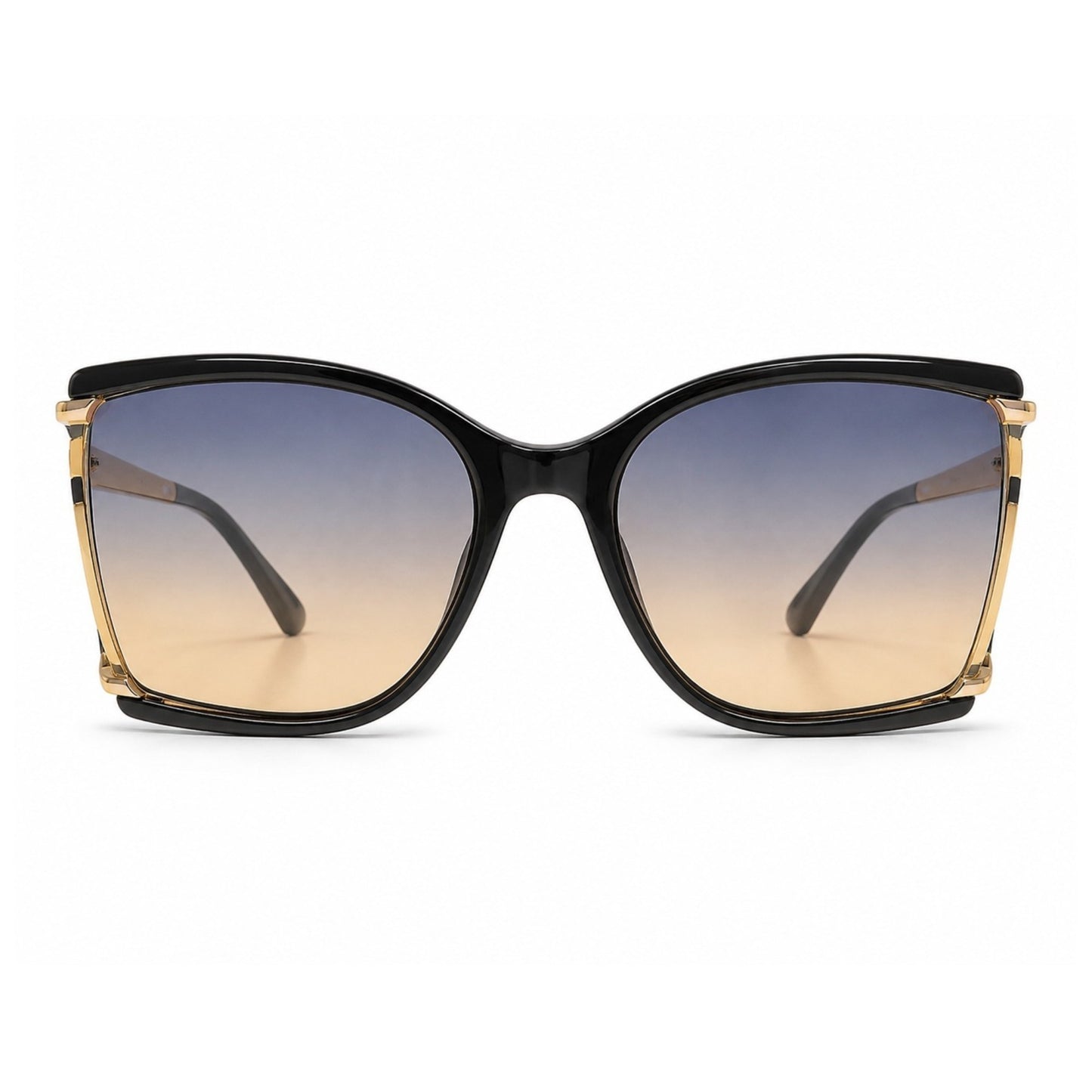 EVORA Eclipse Luxe – Premium Oversized Square Black Sunglasses for Women