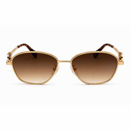 EVORA AURELIA S1 Gold Brown Gradient Premium Metal Sunglasses