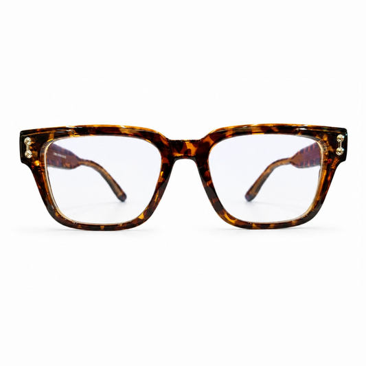 EVORA L7005 Amber Havana Premium Acetate Eyewear Frame | Classic Tortoise Square Glasses | Size 51-19-151