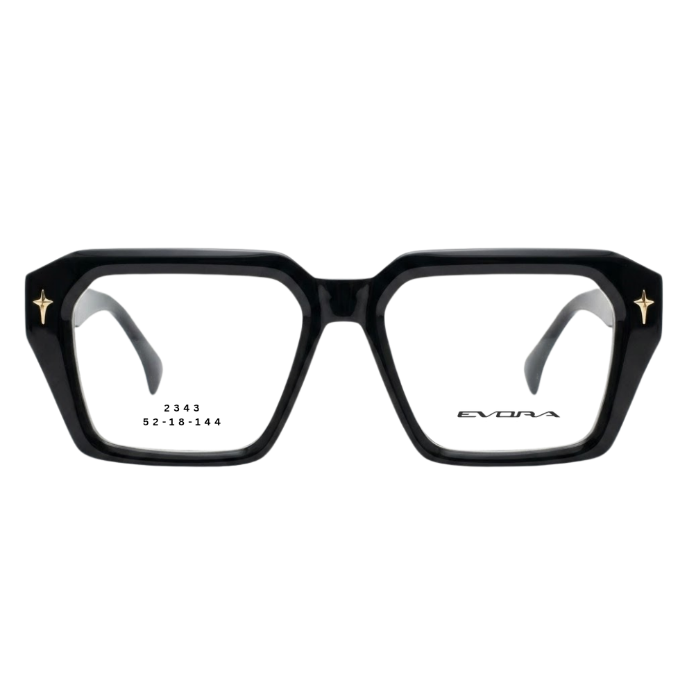 EVORA 2343 black rectangular full rim eyeglasses 52-18-144