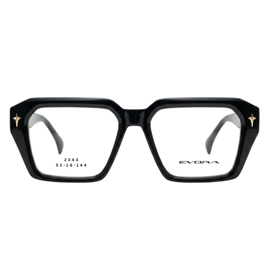 EVORA 2343 black rectangular full rim eyeglasses 52-18-144