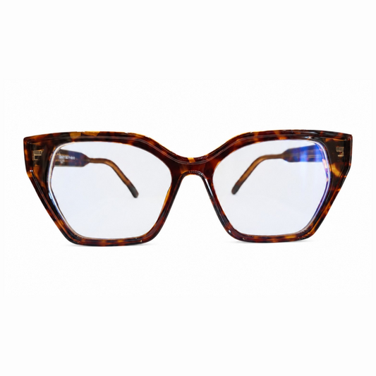 EVORA D23057 Havana Glow Premium Cat-Eye Acetate Eyewear Frame | Classic Tortoise | Size 53-17-150