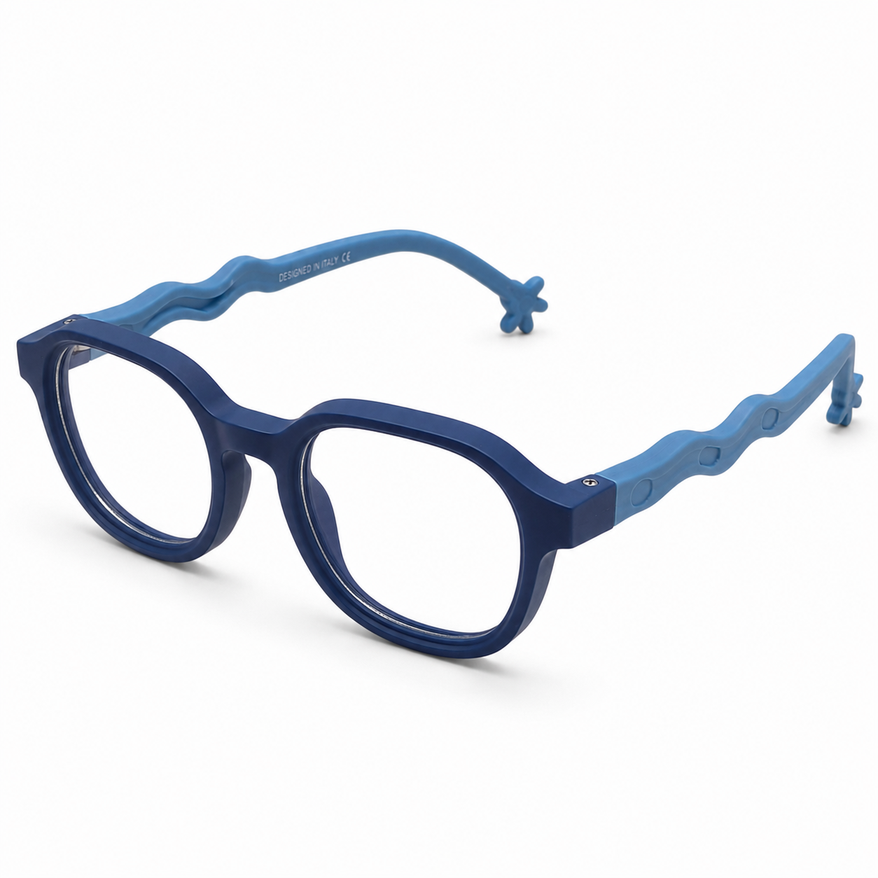 EVORA Kids Flex TR90 Eyeglasses – Navy Blue & Sky Blue | Model LHH-1010 | Size 44-20-130