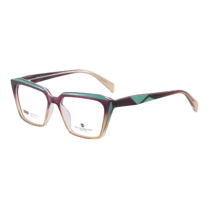 EVORA X David Jacobs GW9902 Premium Geometric Eyewear for Women – Chic TR90 Optical Frames | Size 52-16-145 | Blue Cut Lenses Compatible - EVORA