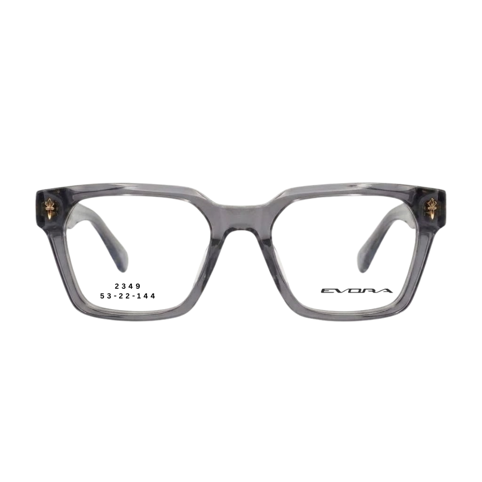 EVORA 2349 crystal smoke rectangular full rim eyeglasses 53-22-144