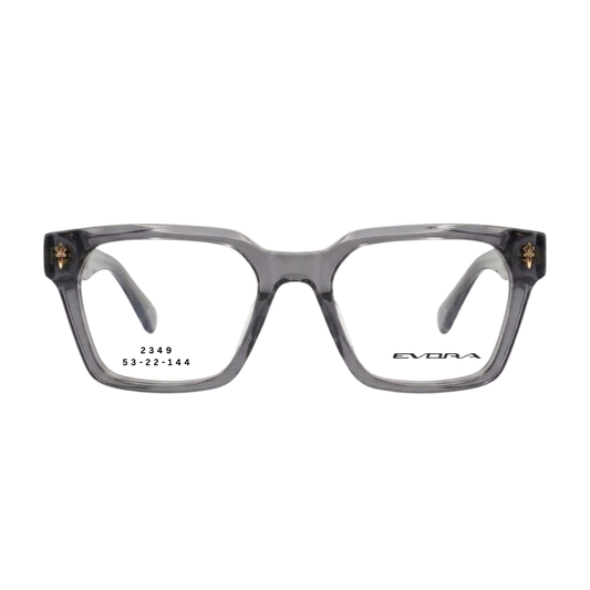 EVORA 2349 crystal smoke rectangular full rim eyeglasses 53-22-144