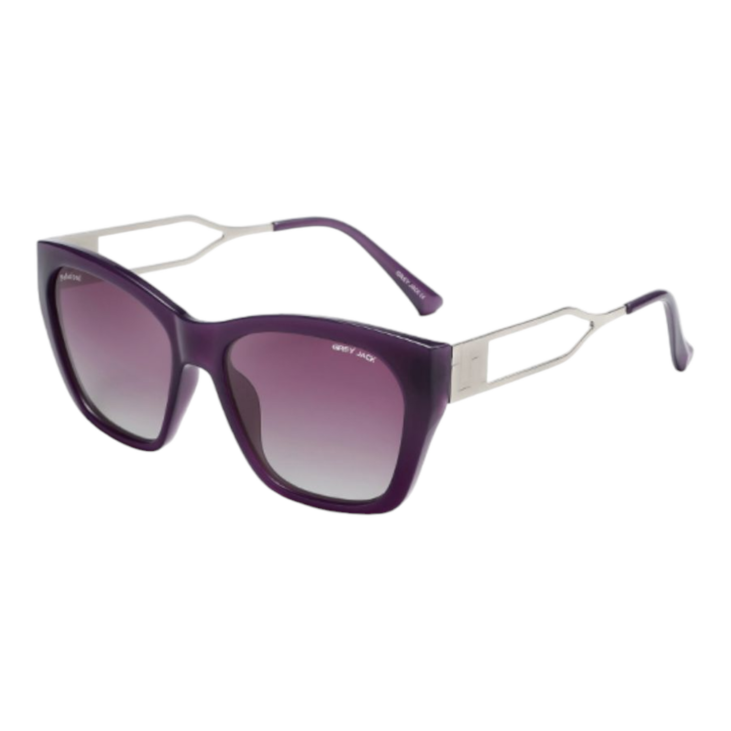 Grey Jack GJ A016 Polarized Sunglasses – Stylish Oversized Purple Frame with Purple Lens