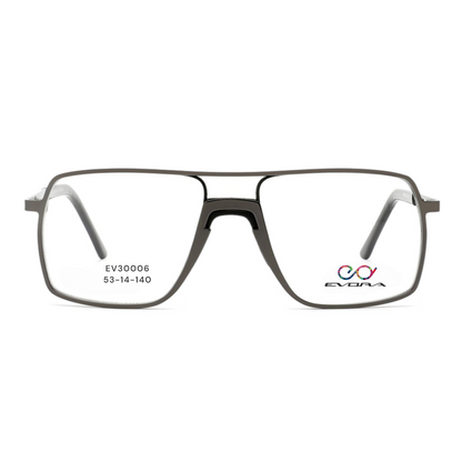 EV30006 Lightweight Metal Eyeglasses | Stylish Rectangle Frames for Men & Women | 53-14-140