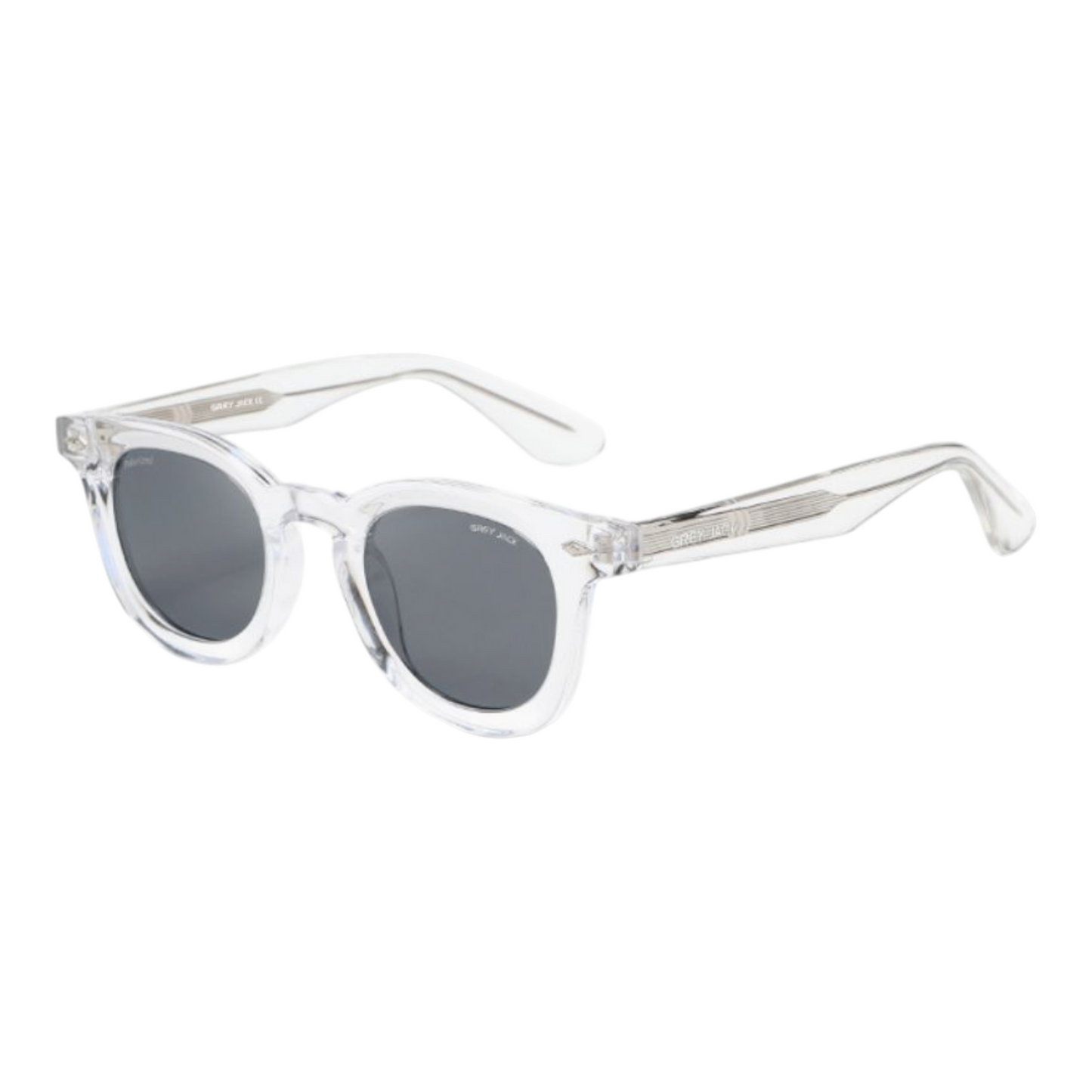 Grey Jack GJ6603 Transparent Frame Polarized Sunglasses – Clear Stylish Unisex Eyewear