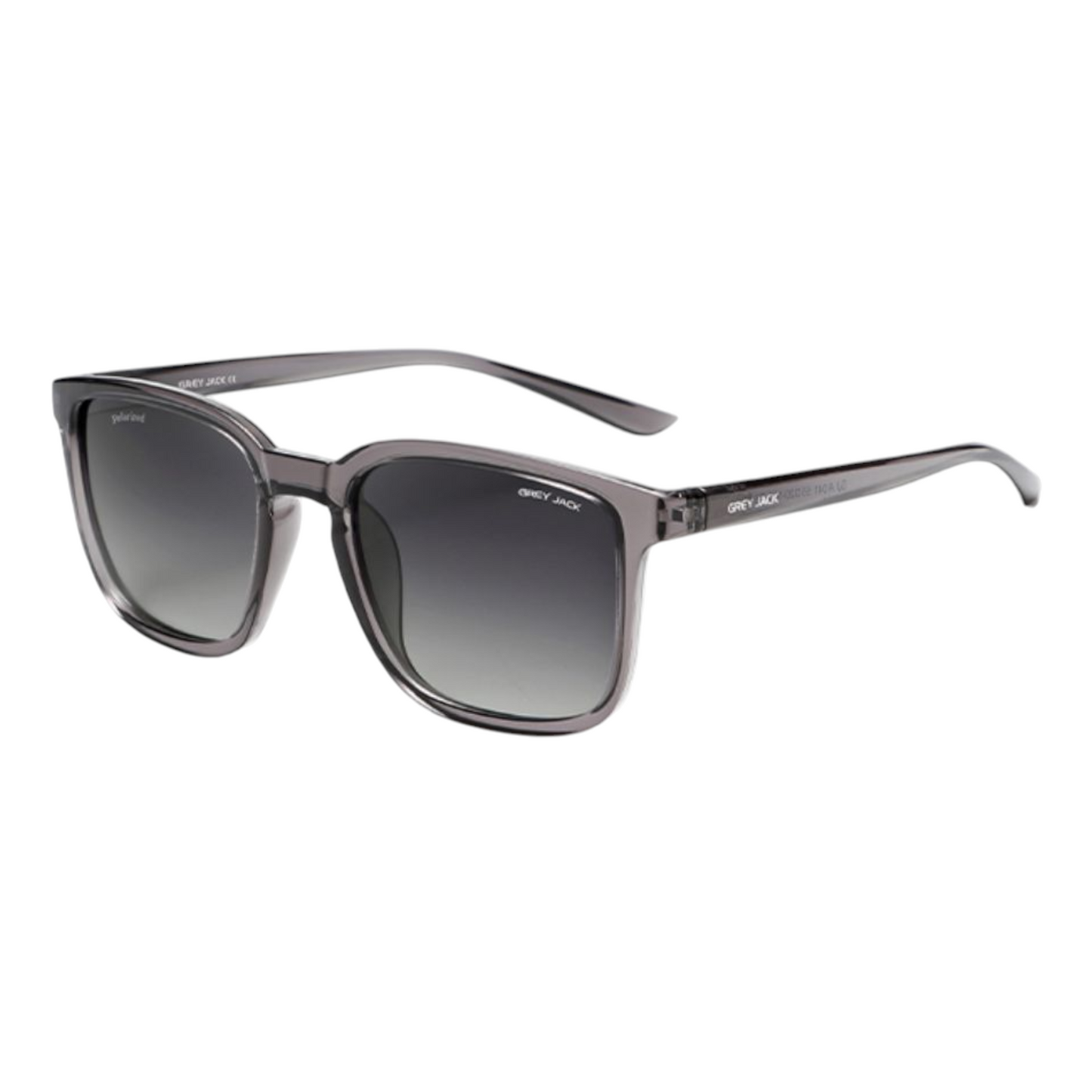 Grey Sunglasses with gradient lenses on a white background