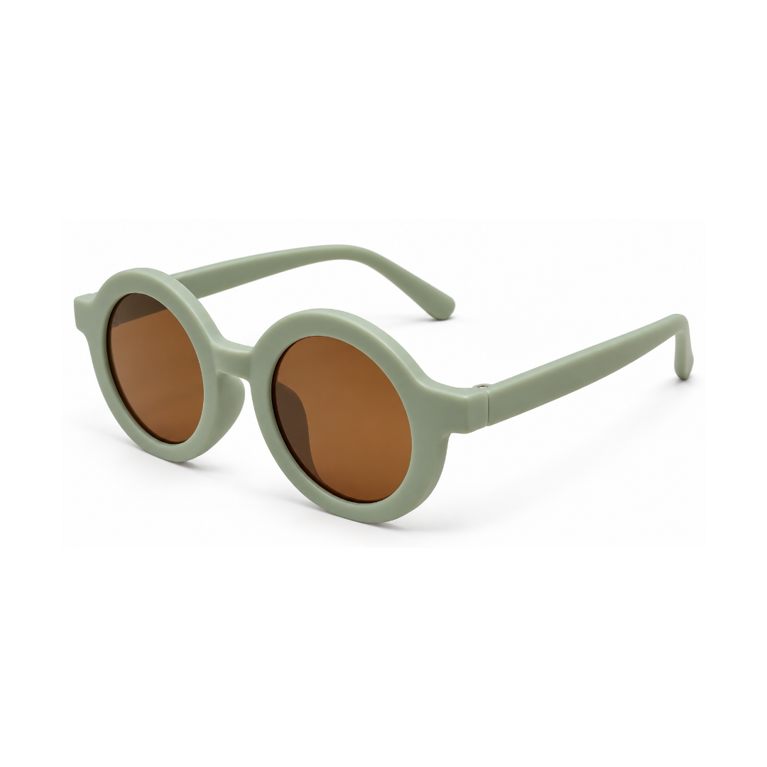 EVORA Kids Round Sunglasses – Sage Green | Ages 3–7 Years