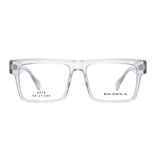 EVORA 2370 crystal clear rectangular full rim eyeglasses 54-17-144