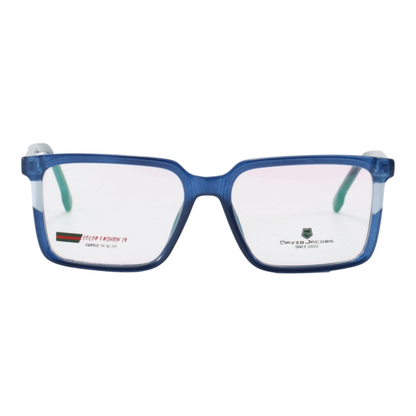 EVORA X David Jacobs GW9908 Rectangle Eyewear for Men & Women – Trendy TR90 Optical Frames in 6 Colors | Blue Light Compatible | Size 54-16-145 - EVORA