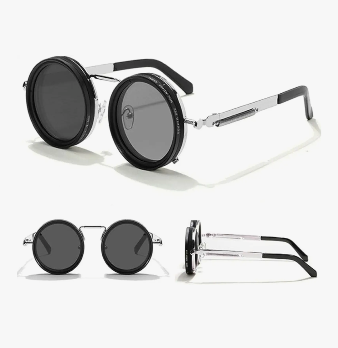 EVORA ND400 Adjustable Round Sunglasses – Steampunk Tech Series - EVORA