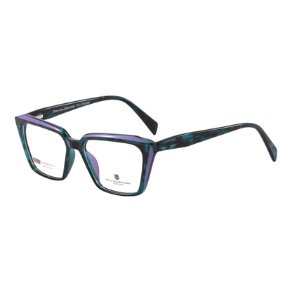 EVORA X David Jacobs GW9902 Premium Geometric Eyewear for Women – Chic TR90 Optical Frames | Size 52-16-145 | Blue Cut Lenses Compatible - EVORA