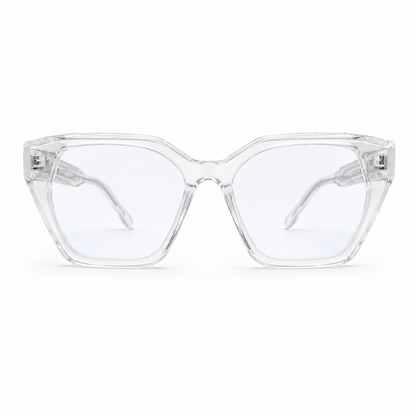 EVORA D23057 Crystal Ice Premium Cat-Eye Acetate Eyewear Frame | Transparent Clear | Size 53-17-150