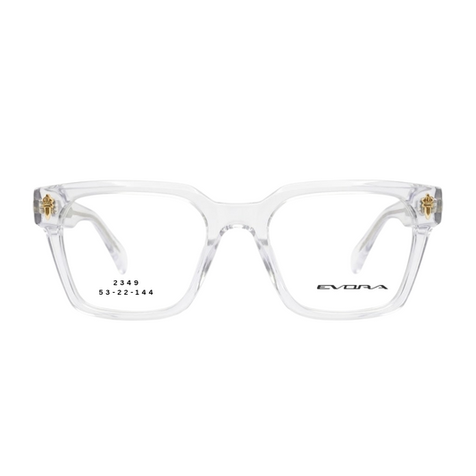 EVORA 2349 crystal clear rectangular full rim eyeglasses 53-22-144