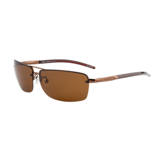 GT HA90539 Brown Rimless Sunglasses – Full Brown Lens (C10)