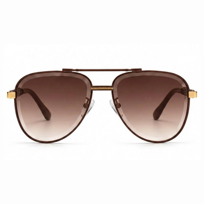 EVORA Monarch – Chocolate Brown Gold Aviator Premium Sunglasses