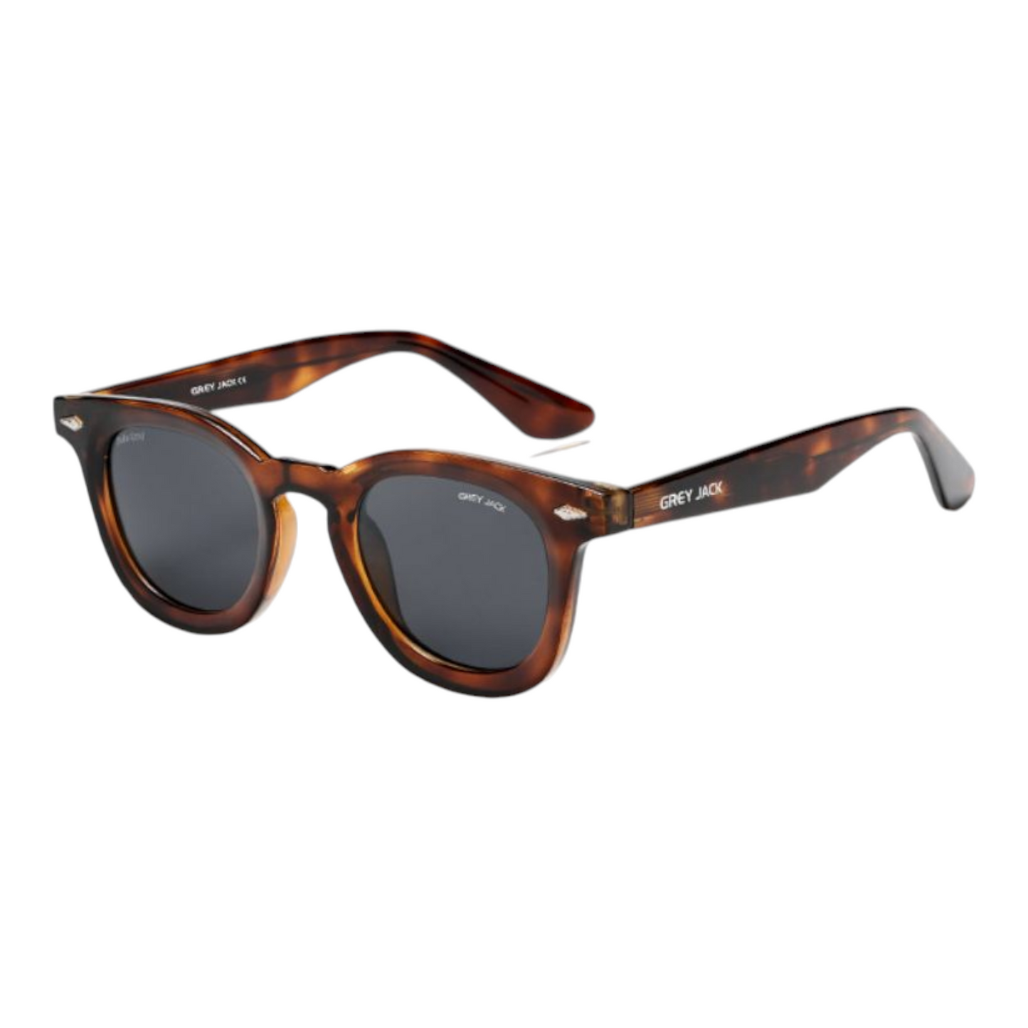 Grey Jack GJ6603 Demi Frame Polarized Sunglasses – Brown Pattern Unisex Eyewear - EVORA