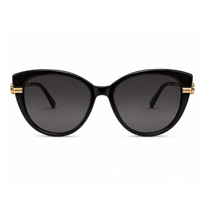 EVORA Noir Grace – Premium Cat-Eye Black Sunglasses for Women