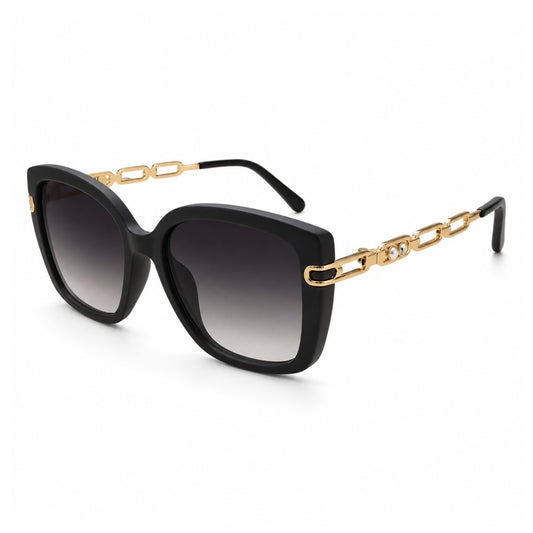 EVORA Obsidian Royale – Premium Oversized Matte Black Sunglasses for Women