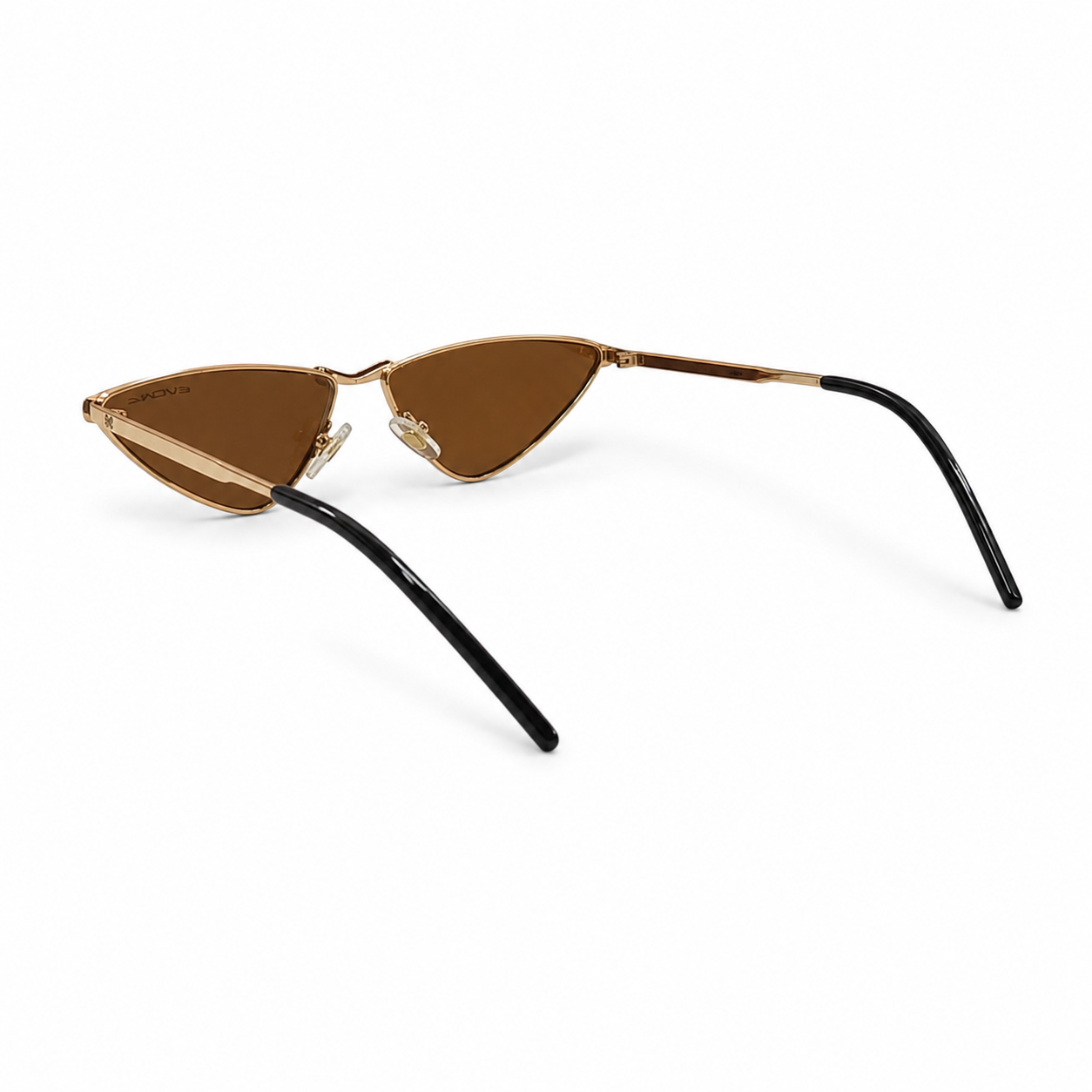 EVORA Astra Edge EVS-901 Gold Metal Cat-Eye Sunglasses with Brown UV Protected Lenses