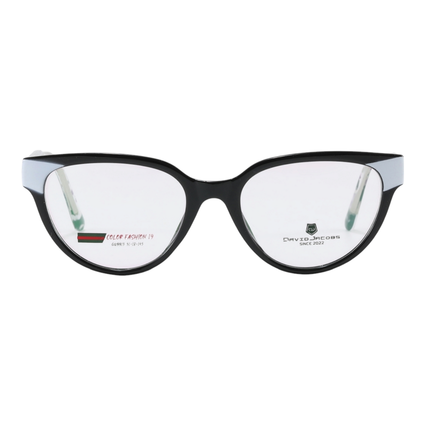 EVORA X David Jacobs GW9913 Cat-Eye Confidence Eyewear for Women – Designer TR90 Optical Frames | 10 Chic Color Options | Size 51-18-145 - EVORA